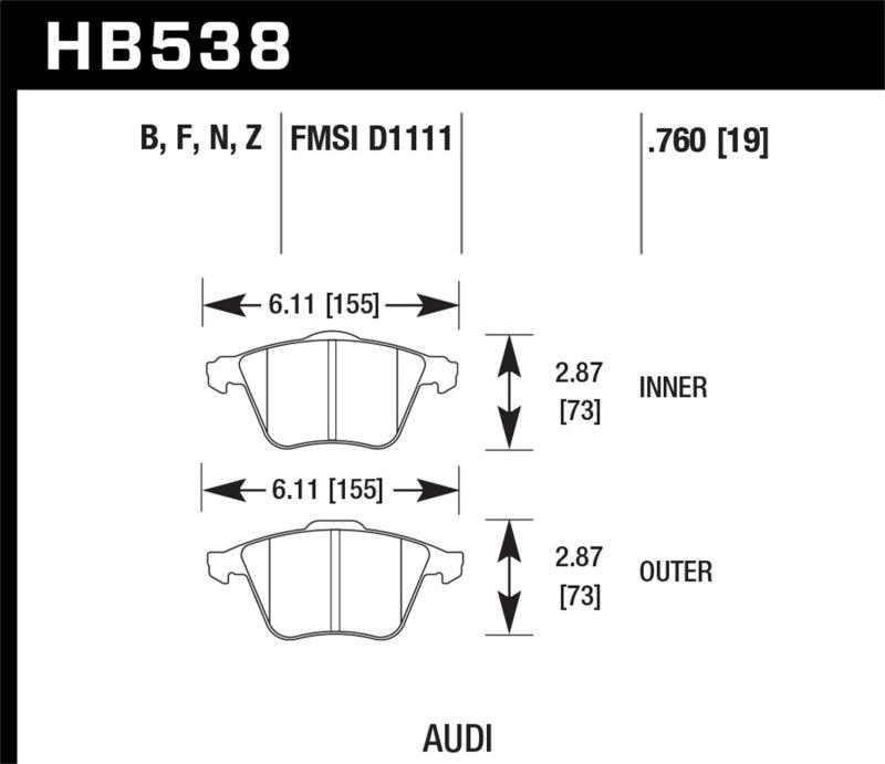 Hawk 2009-2009 Audi A4 Cabriolet HPS 5.0 Front Brake Pads - Order Your Parts - اطلب قطعك