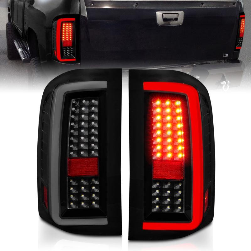 ANZO 2007-2013 Chevrolet Silverado1500/ 2500/ 3500 LED Tail Lights w/ Light Bar Black Housing Smoke - Order Your Parts - اطلب قطعك