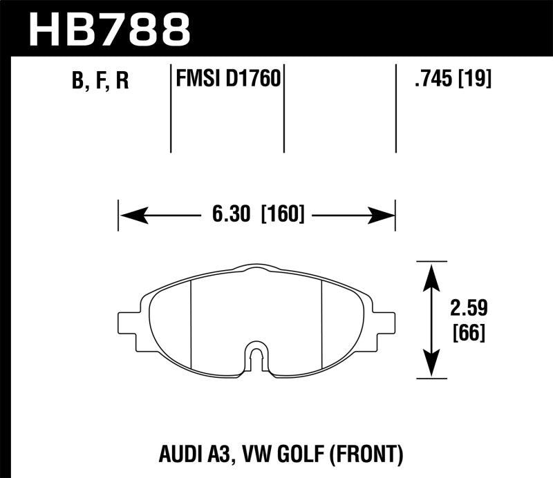Hawk 15-17 VW Golf / Audi A3/A3 Quattro Front High Performance Brake Pads - Order Your Parts - اطلب قطعك