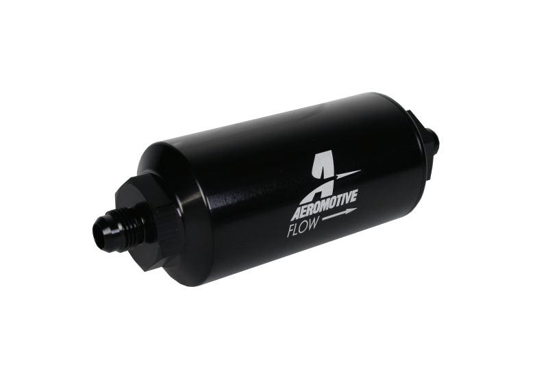 Aeromotive In-Line Filter - (AN-6 Male) 10 Micron Fabric Element Bright Dip Black Finish - Order Your Parts - اطلب قطعك