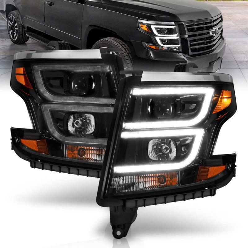 ANZO 2015-2020 Chevy Tahoe Projector Headlights Plank Style Black w/DRL - Order Your Parts - اطلب قطعك