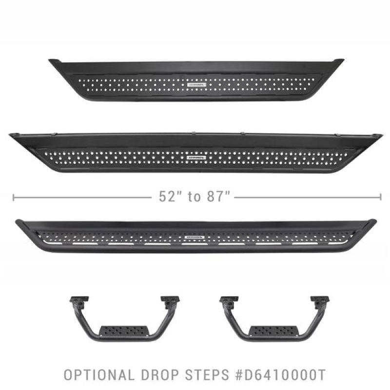Go Rhino Dominator Extreme D6 SideSteps - Tex Blk - 4in Drop Down Steps (Pair) - Order Your Parts - اطلب قطعك