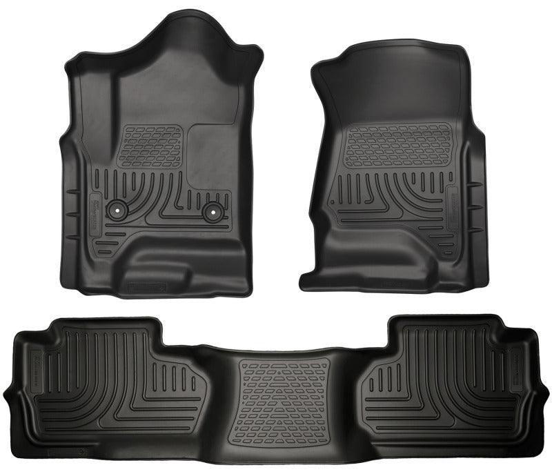 Husky Liners 14 Chevrolet Silverado/GMC Sierra Dbl Cab WeatherBeater Black Front&2nd Seat Floor Line - Order Your Parts - اطلب قطعك
