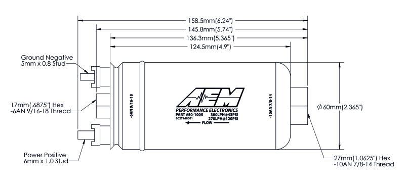 AEM 380LPH High Pressure Fuel Pump -6AN Female Out, -10AN Female In - Order Your Parts - اطلب قطعك