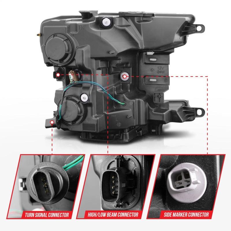 ANZO 2018-2020 Ford F-150 Projector Headlight w/ Plank Style Switchback Black Housing - Order Your Parts - اطلب قطعك