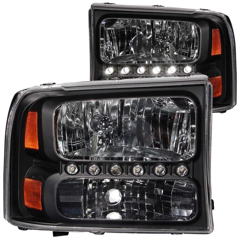 ANZO 2000-2004 Ford Excursion Crystal Headlights Black w/ LED 1pc - Order Your Parts - اطلب قطعك