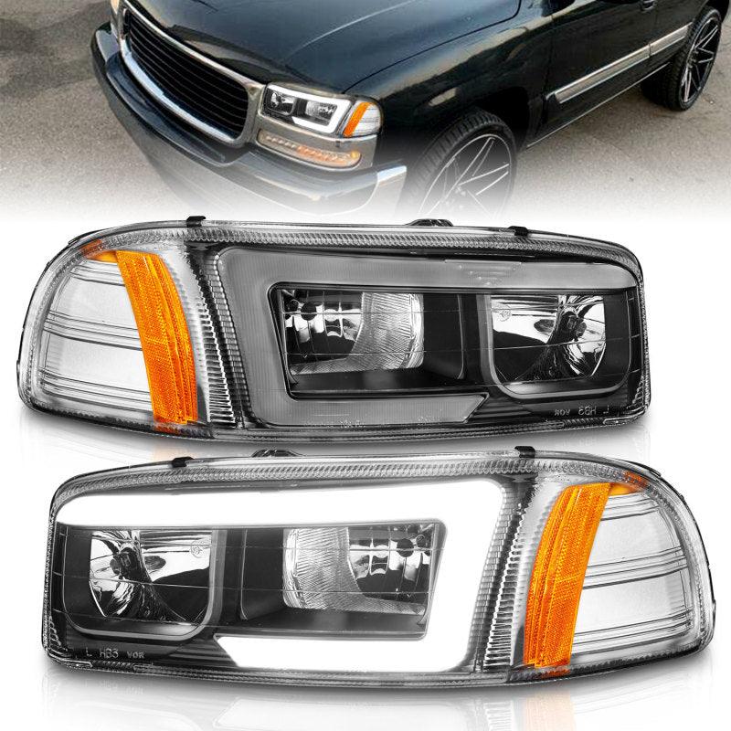 Anzo 99-17 GMC Sierra/Denali Headlights Black Amber (w/C Light Bars) - Order Your Parts - اطلب قطعك