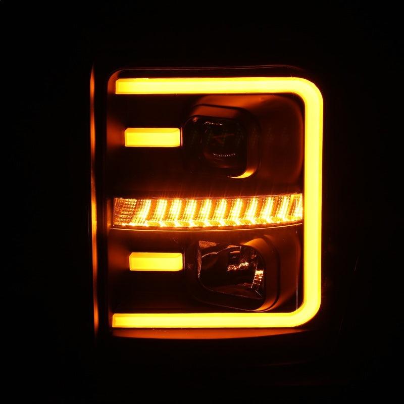 ANZO 2011-2016 Ford F250 Projector Headlights w/ Plank Style Switchback Black w/ Amber - Order Your Parts - اطلب قطعك
