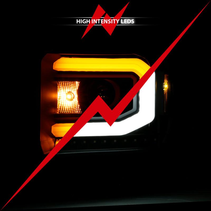 ANZO GMC SIERRA 1500 14-15 2500H/15-19 Projector Headlight Plank Style Black w/ Switchback (Halogen) - Order Your Parts - اطلب قطعك