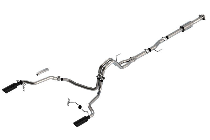 Borla F-150 2021 2.7L/3.5L 4dr CC SB EC STB Lari/King R/Plinum/LTD 3/2.25 SRE CB AK BLK CHR Tips - Order Your Parts - اطلب قطعك