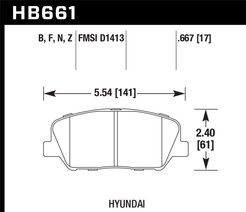 Hawk 10 Hyundai Genesis Coupe (w/o Brembo Breaks) HPS Street Front Brake Pads - Order Your Parts - اطلب قطعك