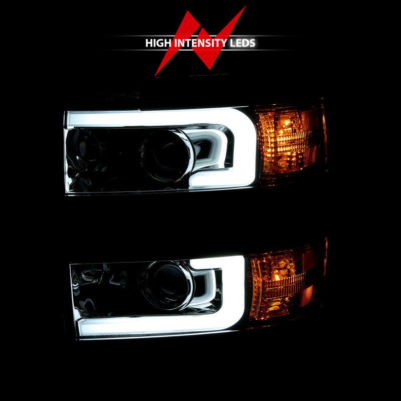 ANZO 2015-2016 Chevrolet Silverado Projector Headlights w/ Plank Style Design Chrome w/ Amber - Order Your Parts - اطلب قطعك