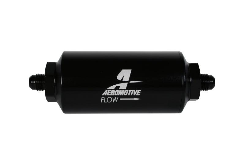 Aeromotive In-Line Filter - (AN-6 Male) 10 Micron Fabric Element Bright Dip Black Finish - Order Your Parts - اطلب قطعك