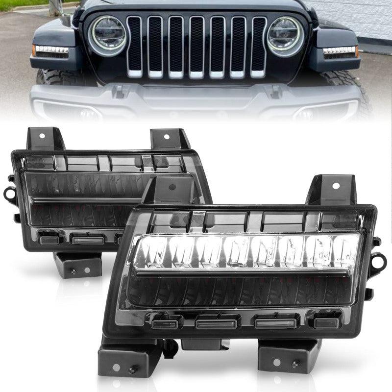 ANZO 2018-2021 Jeep Wrangler LED Side Markers Chrome Housing Smoke Lens w/ Seq. Signal Sport Bulb - Order Your Parts - اطلب قطعك