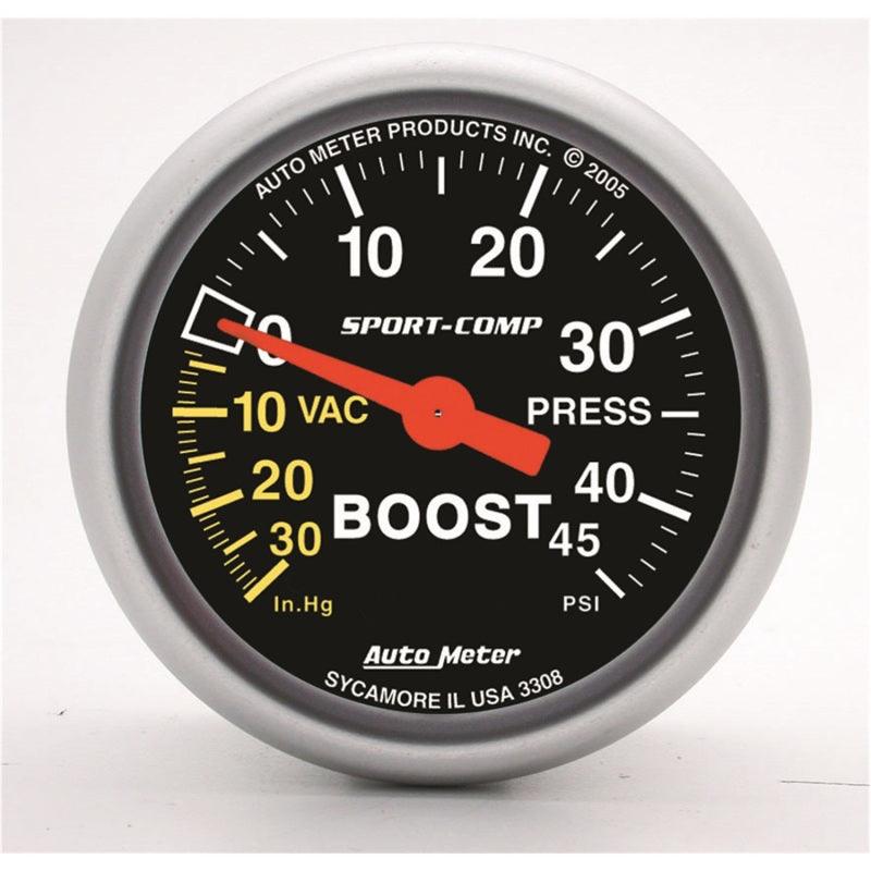 Autometer Sport-Comp 52mm 45 PSI Mechanical Boost Gauge - Order Your Parts - اطلب قطعك