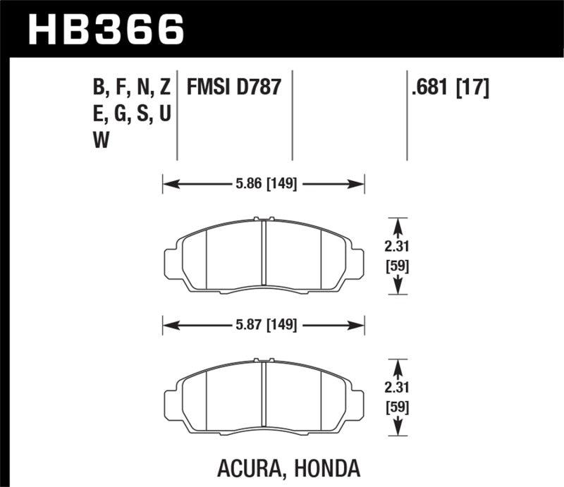 Hawk 04+ Acura TSX / 99-08 TL / 01-03 CL / 08+ Honda Accord EX DTC-70 Race Front Brake Pads - Order Your Parts - اطلب قطعك