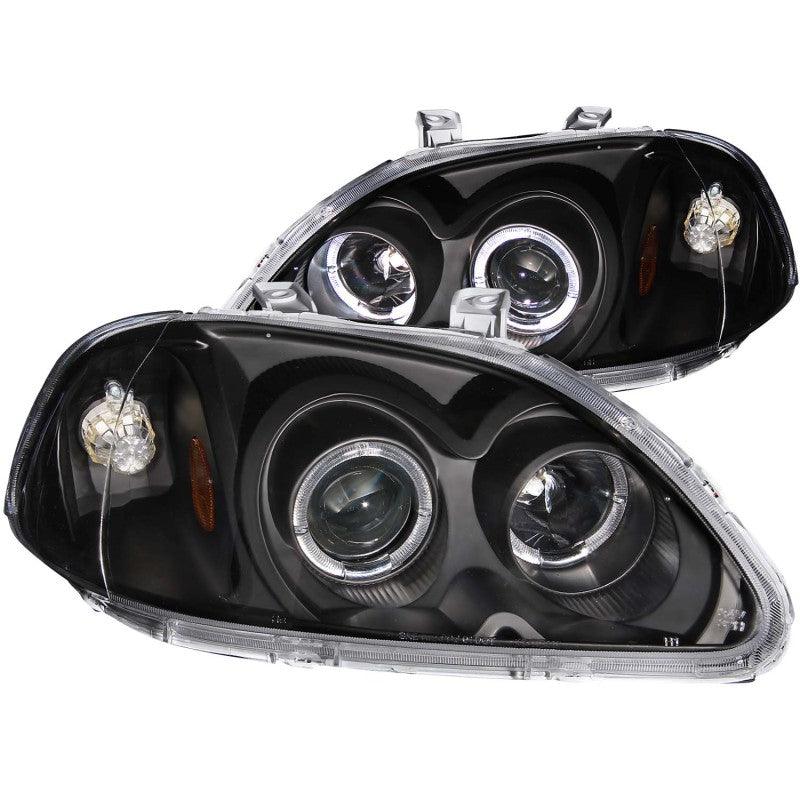 ANZO 1996-1998 Honda Civic Projector Headlights w/ Halo Black - Order Your Parts - اطلب قطعك