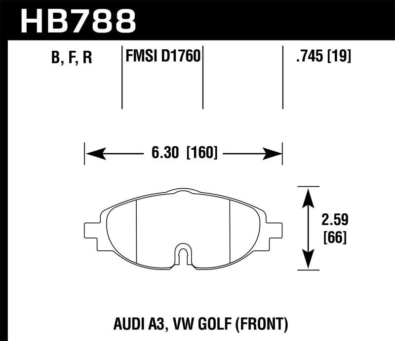 Hawk 15-17 VW Golf / Audi A3/A3 Quattro Front High Performance Brake Pads - Order Your Parts - اطلب قطعك