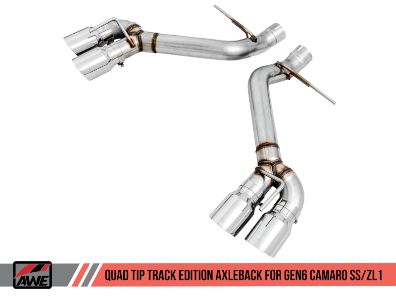 AWE Tuning 16-19 Chevrolet Camaro SS Axle-back Exhaust - Track Edition (Quad Chrome Silver Tips) - Order Your Parts - اطلب قطعك