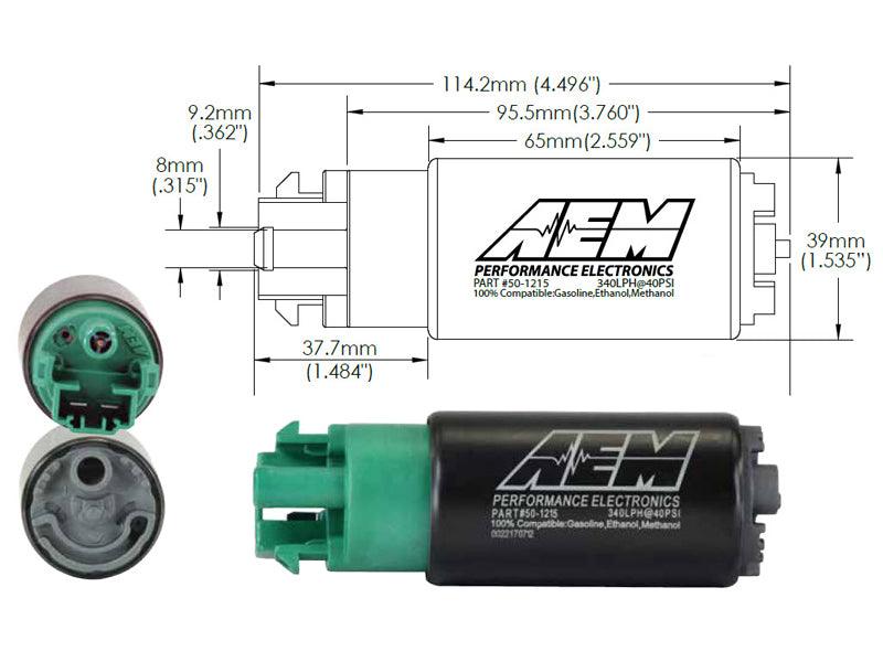 AEM 340LPH 65mm Fuel Pump Kit w/ Mounting Hooks - Ethanol Compatible - Order Your Parts - اطلب قطعك