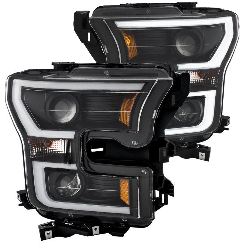 ANZO 2015-2017 Ford F-150 Projector Headlights w/ Plank Style Switchback Black w/ Amber - Order Your Parts - اطلب قطعك