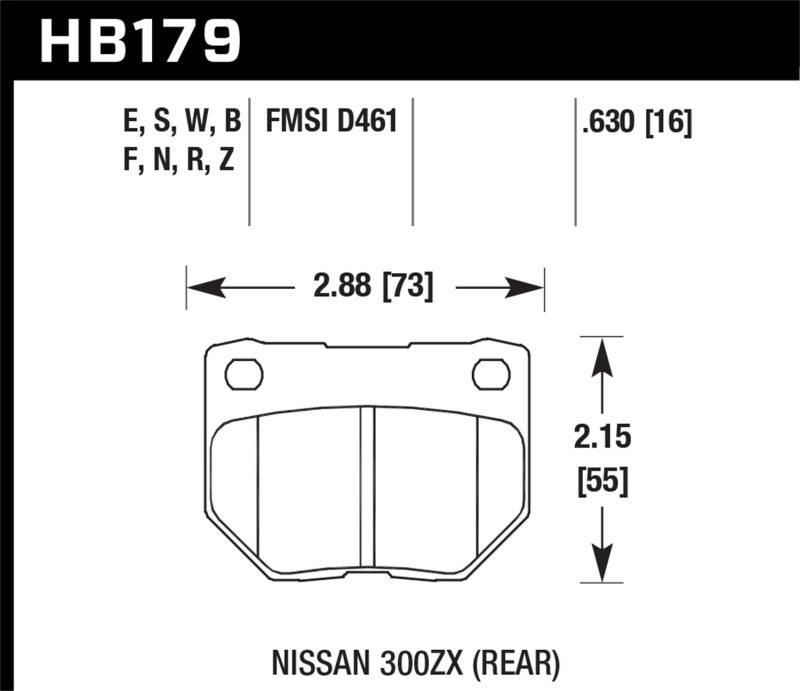 Hawk 2/1989-1996 Nissan 300ZX Base (Excl. Turbo) HPS 5.0 Rear Brake Pads - Order Your Parts - اطلب قطعك