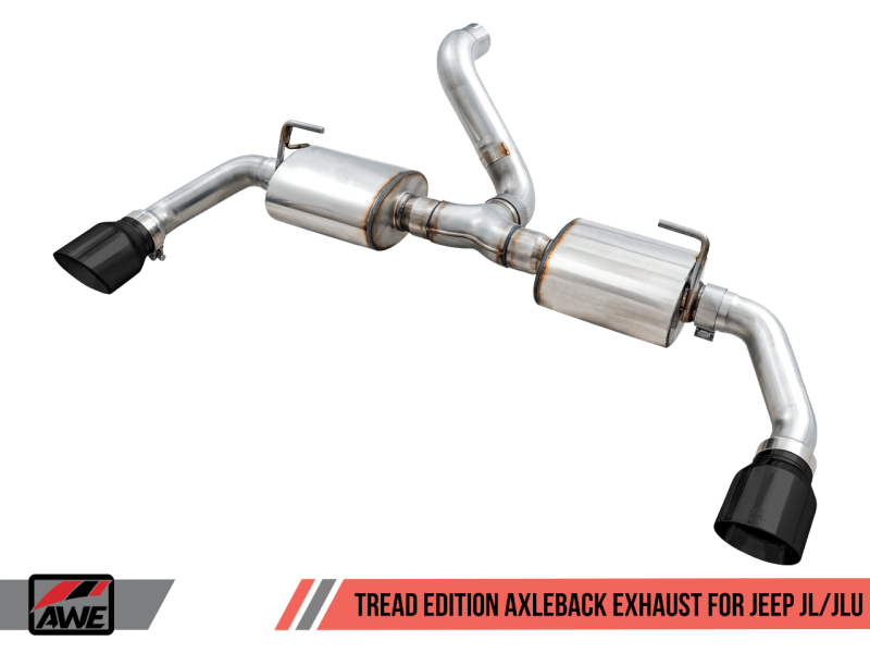 AWE Tuning 2018+ Jeep Wrangler JL/JLU Tread Edition Axle-Back Dual Exhaust - Diamond Black Tips - Order Your Parts - اطلب قطعك