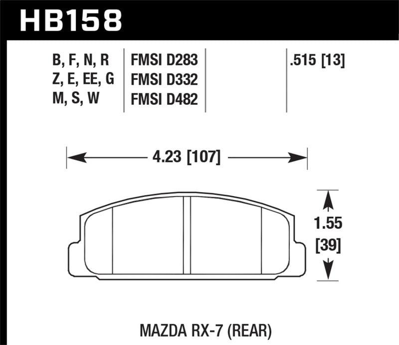 Hawk 2003-2005 Mazda 6 HPS 5.0 Rear Brake Pads - Order Your Parts - اطلب قطعك