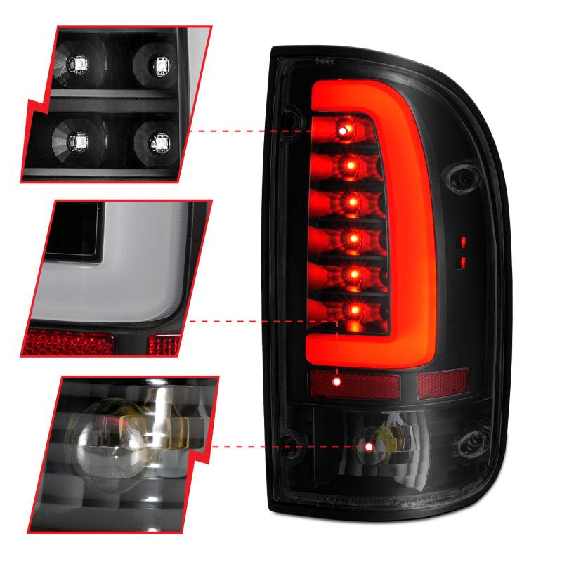 ANZO 1995-2000 Toyota Tacoma LED Taillights Black Housing Smoke Lens (Pair) - Order Your Parts - اطلب قطعك