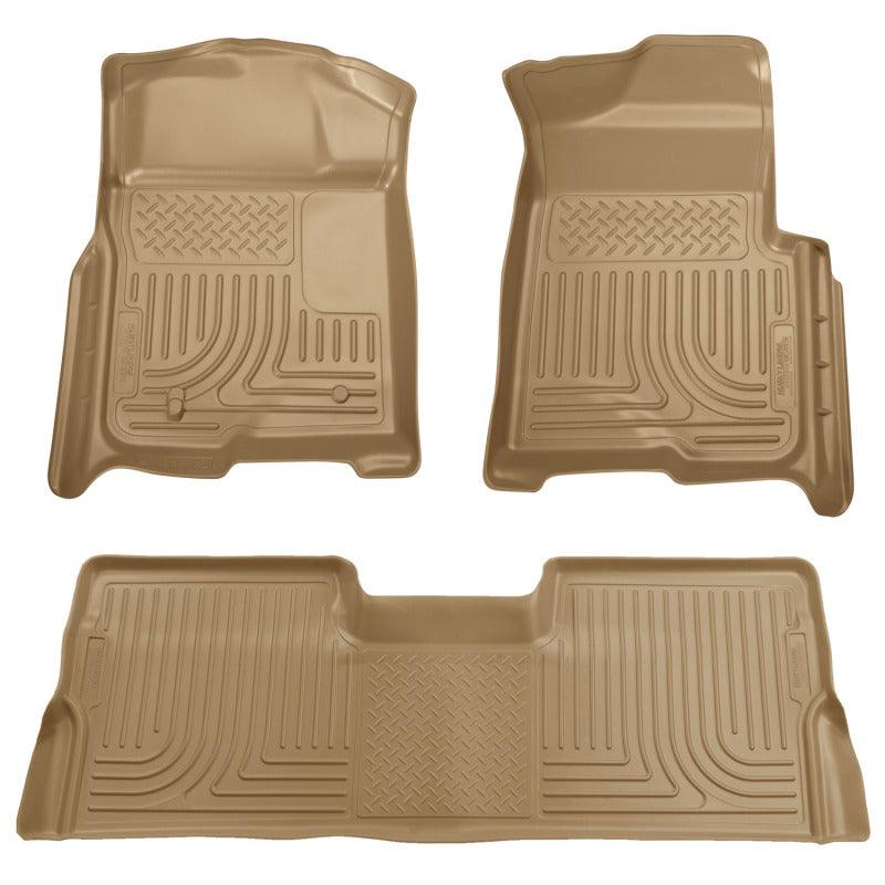 Husky Liners 08-10 Ford SD Crew Cab WeatherBeater Combo Tan Floor Liners (w/o Manual Trans Case) - Order Your Parts - اطلب قطعك