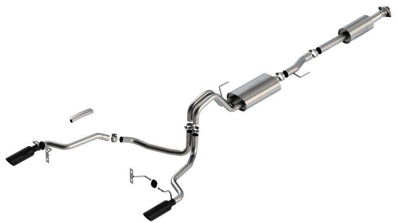 Borla F-150 2021 5.0L 4dr CC SB EC STB Lariat/KR/Pltm/LTD 3/2.25 SRE Cat-Back Touring Black CHR Tips - Order Your Parts - اطلب قطعك