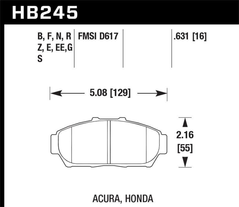 Hawk 94-01 Acura Integra (excl Type R) DTC-60 Race Front Brake Pads - Order Your Parts - اطلب قطعك
