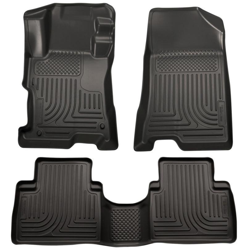 Husky Liners 08-12 Honda Accord (4DR) WeatherBeater Combo Black Floor Liners (One Piece for 2nd Row) - Order Your Parts - اطلب قطعك