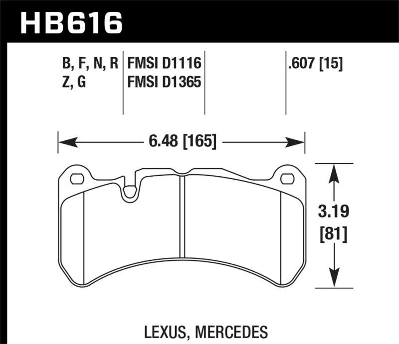Hawk 08-11 Lexus IS-F / 05-06 M Benz CLK55 AMG / 07-08 CLK63 AMG DTC-60 Race Front Brake Pads - Order Your Parts - اطلب قطعك