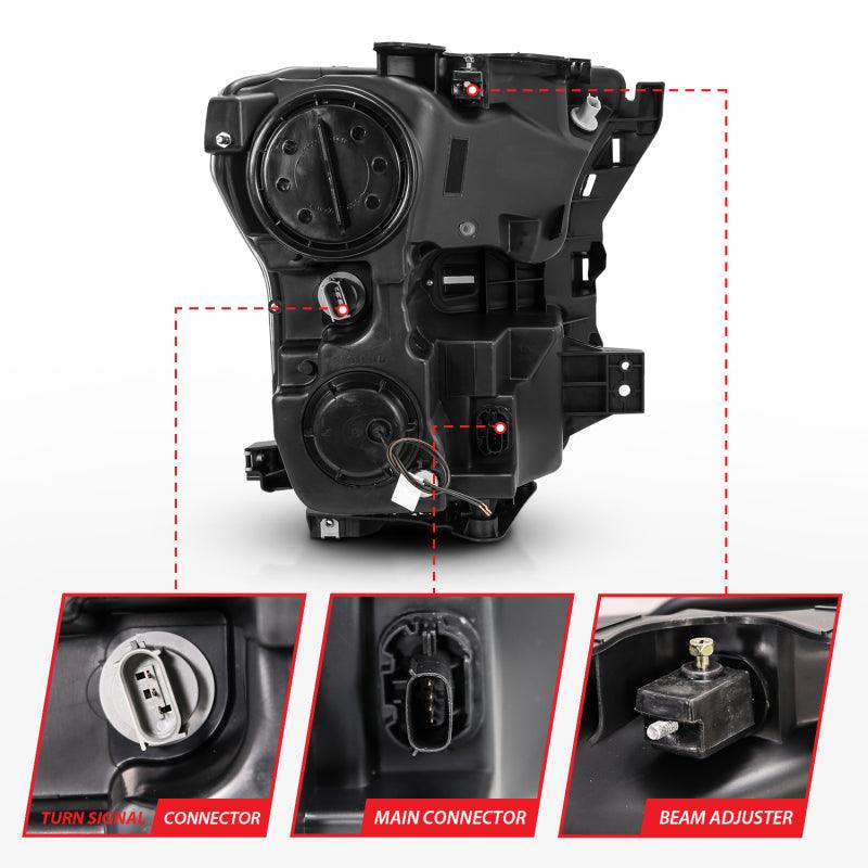 ANZO 2015-2017 Ford F-150 Projector Headlights w/ Plank Style Switchback Black w/ Amber - Order Your Parts - اطلب قطعك