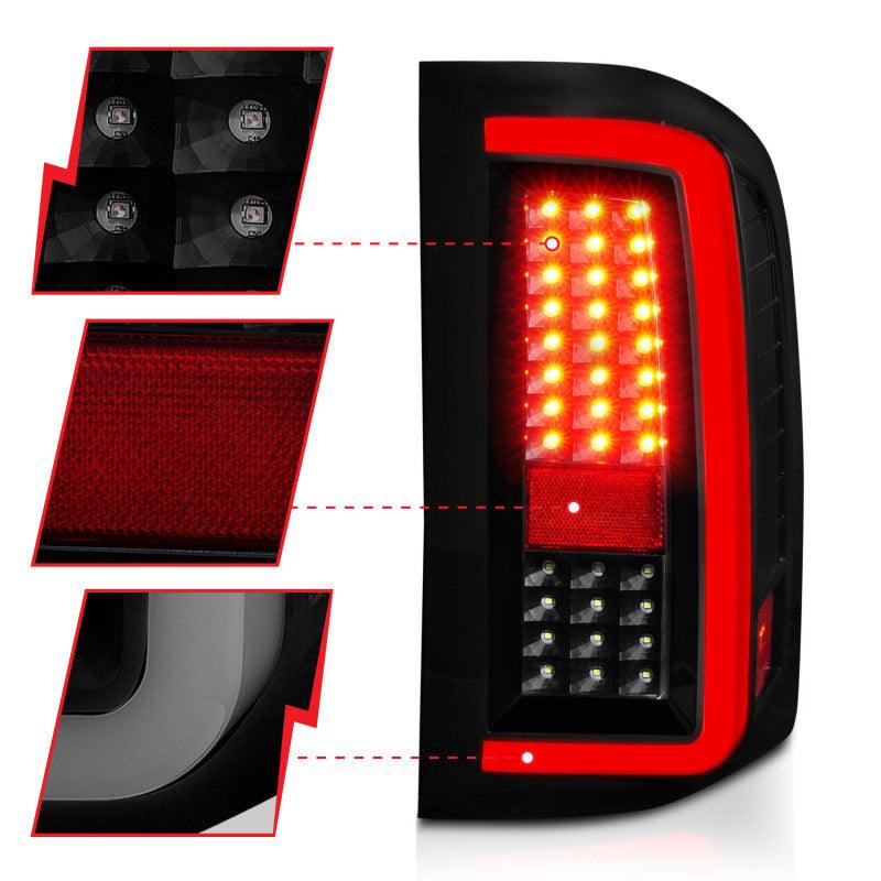 ANZO 2007-2013 Chevrolet Silverado1500/ 2500/ 3500 LED Tail Lights w/ Light Bar Black Housing Smoke - Order Your Parts - اطلب قطعك