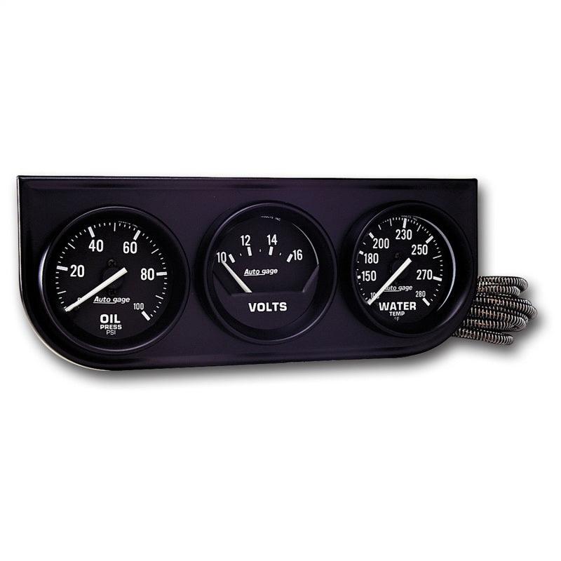Autometer AutoGage 3-Gauge Console 52.4mm Mech 0-100 PSI Oil Press/ 10-16 V / 130-280 Deg Water Temp - Order Your Parts - اطلب قطعك