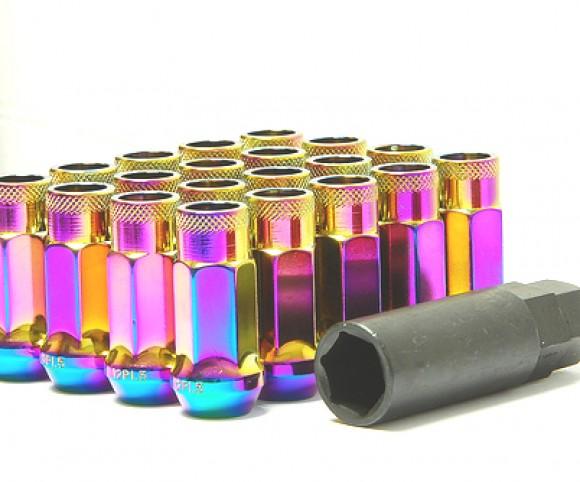 Wheel Mate Muteki SR48 Open End Locking Lug Nut Set of 4 - Black 12x1.25 48mm