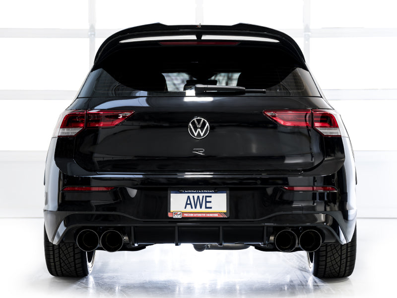 AWE Tuning MK8 Volkswagen Golf R 3in Track Edition Quad Exhaust - Diamond Black Tips