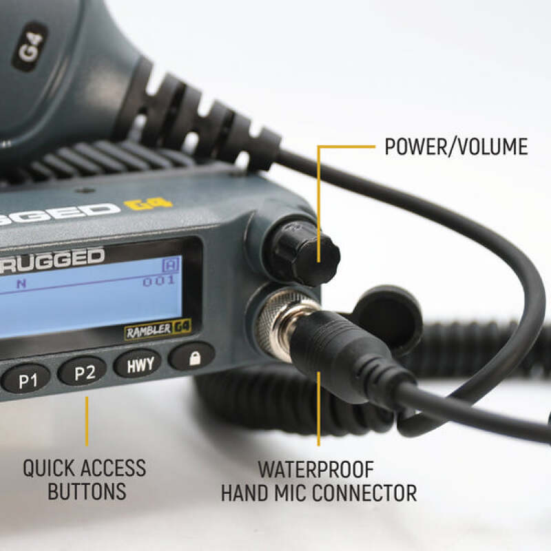 Rugged Radios Rambler G4 GMRS Band Mobile Radio with Stealth Antenna