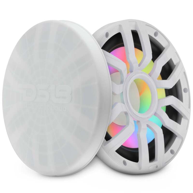 DS18 NXL-iQ Subwoofer w/ LED Lights 12in 600 Watts RMS 4 ohm White w/ Cover