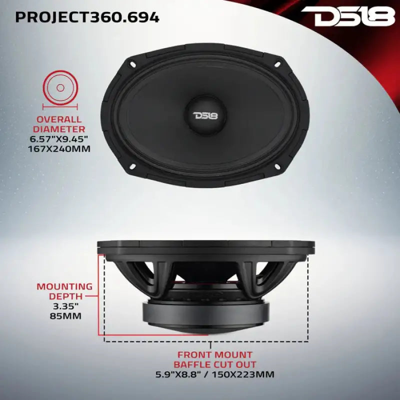 DS18 High-Sensitivity Mid-High Loudspeakers w/ Rotating Recone 8in 102db 4ohm 95Hz-17kHz