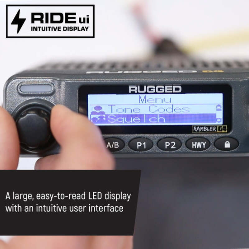 Rugged Radios Rambler G4 GMRS Band Mobile Radio with Stealth Antenna