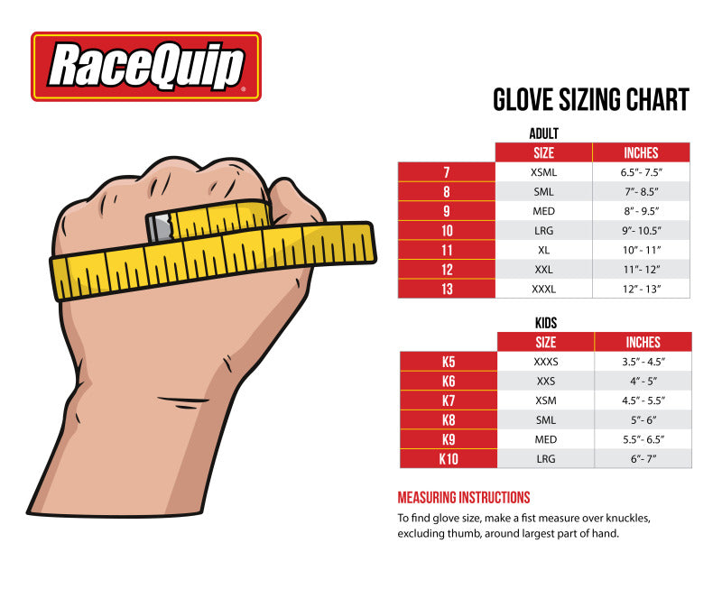 RaceQuip Black 2-Layer SFI-5 Glove - Large