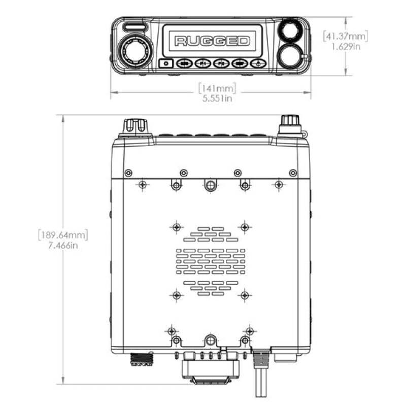 Rugged Radios Rambler G4 GMRS Band Mobile Radio with Stealth Antenna