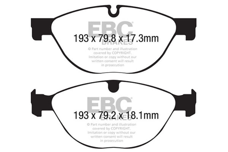 EBC 13+ Jaguar F-Type (Cast Iron Only) 3.0 Supercharged (380) Perf Pkg Yellowstuff Front Brake Pads