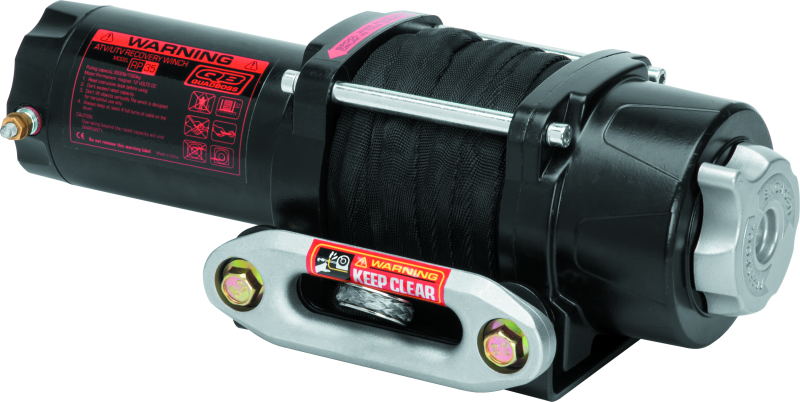 QuadBoss Winch Kit - 39ft x 7/32in Synthetic Rope - 3.5hp - Hawse Fairlead - Wired Remote - 3500lb
