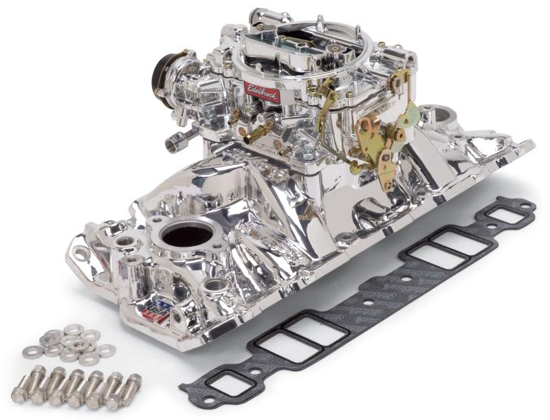 Edelbrock Manifold And Carb Kit Performer Eps Small Block Chevrolet 1957-1986 Natural Finish - Order Your Parts - اطلب قطعك