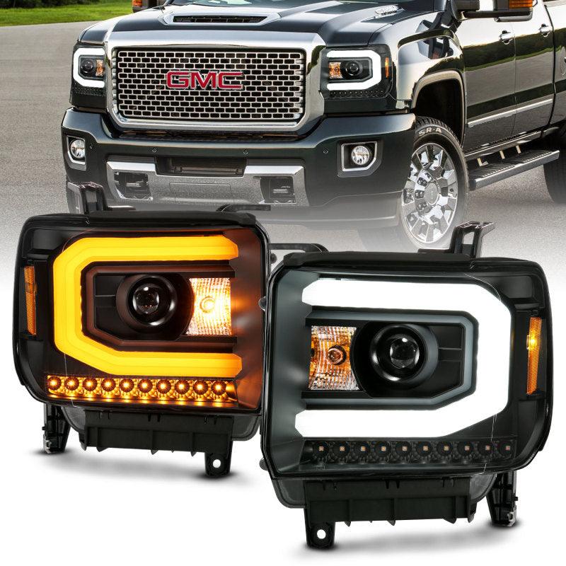 ANZO GMC SIERRA 1500 14-15 2500H/15-19 Projector Headlight Plank Style Black w/ Switchback (Halogen) - Order Your Parts - اطلب قطعك