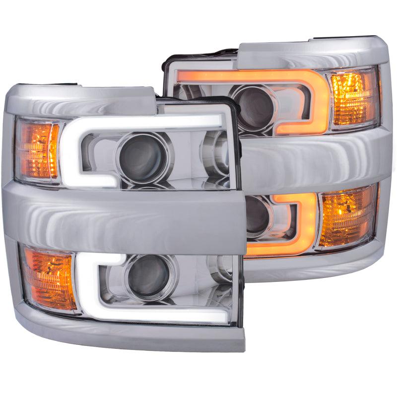 ANZO Projector Headlights 15-17 Chevrolet Silverado 2500HD / 3500HD Chrome w/ Chrome Rim - Order Your Parts - اطلب قطعك